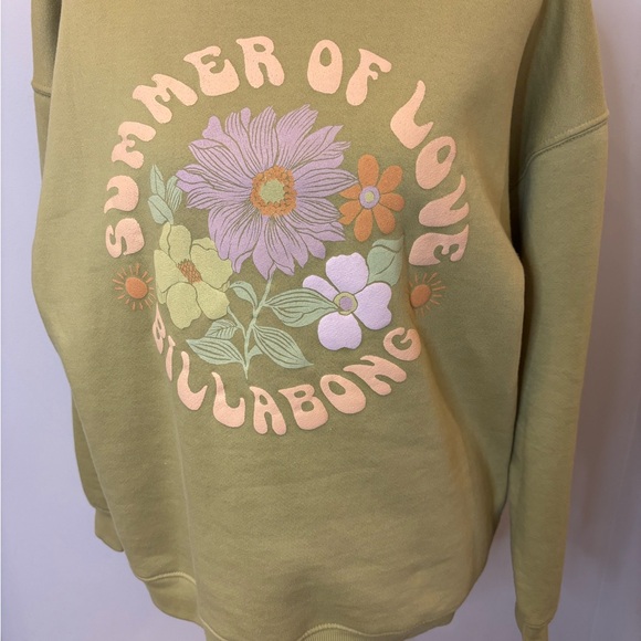 Set of Two Billabong Women's Floral Crew Neck Sweaters - Yellow and Olive - Picture 4 of 10